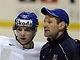 Jan Hejda, Martin Hanzal, Radim Vrbata a trenér František Musil na tréninku