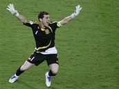 Iker Casillas se raduje ze zisku titulu na ME v roce 2008.