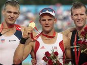 Medailisté závodu skifa��:Synek, Tufte, Drysdale