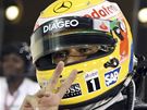 Lewis Hamilton se raduje z v�hry v kvalifikaci