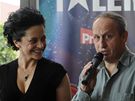 �lenov� poroty talentov� show �esko Slovensko m� talent - zp�va�ka Lucie B�l�, moder�tor Jan Kraus a producent Jaro Sl�vik 