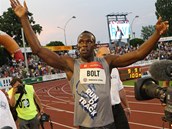 Usain Bolt z��il i na lo�sk�m ro�n�ku ostravsk� Zlat� tretry.