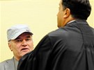 B�val� velitel bosenskosrbsk� arm�dy Ratko Mladi� u soudn�ho tribun�lu v Haagu. (3. �ervna 2011)