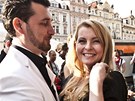 Iveta Barto�ov� a Domenico Martucci na Starom�stsk�m n�m�st� v Praze