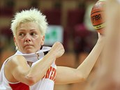 Jelena �kerovi�ov� v dresu �ernohorsk� reprezentace.