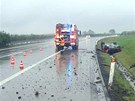 Nehoda ferrari na D11 u Cho�ovic. (15. srpna 2011)