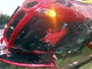Nehoda ferrari na D11 u Cho�ovic. (15. srpna 2011)