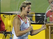 JEN TAK DÁL! Barbora Špotáková se raduje po úspěšném pokusu ve finále závodu JEN TAK DÁL! Barbora Špotáková se raduje po úspěšném pokusu ve finále závodu