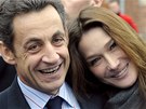 Nicolas Sarkozy a jeho man�elka Carla Bruniov�-Sarkozyov�