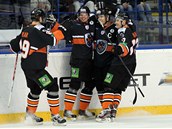 RADOST Z GÓL�, ALE NE Z VÍT�ZSTVÍ. Radost hrá�� HC Lev Poprad z branky, domácí
