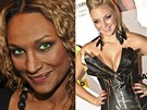 Lejla Abbasov� se zelen�mi �o�kami, Mark�ta Konvi�kov� v �atech z pap�ru a k��e