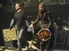 Z premi�ry p�edstaven� V�no�n� koleda - re�is�r Ond�ej Sokol a Karel Roden