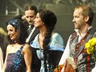 Z premi�ry p�edstaven� V�no�n� koleda - Szidi Tobias, Ivana Ch�lkov� a David