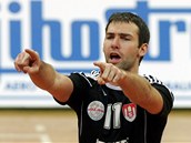 RADOST VÍTĚZŮ. Radek Motys jásá, jeho České Budějovice ve volejbalové lize