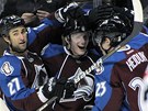 BLA�EN� �V�D. Gabriel Landeskog z Colorada slav� g�l, s gratulac� p�isp�chal i