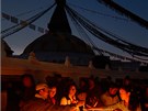 Ve�er u st�py Bouddhanath
