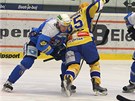 PUST� HO? Zl�nsk� �to�n�k Marek Melenovsk� (vlevo ve �lut�m) se po vhazov�n�