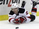 Marek �idlick� z New Jersey v z�pase s Pittsburghem.