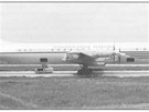Letoun Ilju�in Il-18 v barv�ch �SA. Na sn�mku Il-18 s registrac� OK-OAC.
