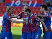 PLZE�SK� RADOST. Zleva: Rajtoral, Kol��, Darida a Bako�.