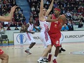 Momentka ze z�pasu Petrohrad - Nymburk (v �erven�m)..