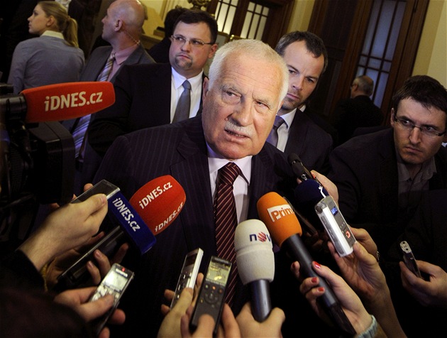 President Vaclav Klaus in Prague on Žofín forum to speak about domestic and