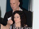 Ond�ej Soukup a Lucia �oralov� na premi��e hry Na m�l�in� 