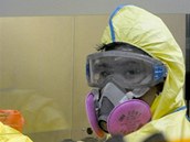 Práce s chřipkovým virem v laboratoři s vysokým stupněm zabezpečení (v tomto Práce s chřipkovým virem v laboratoři s vysokým stupněm zabezpečení (v tomto