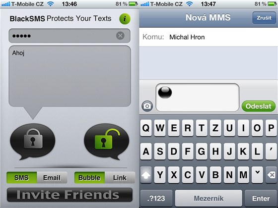 Aplikace Black SMS Aplikace Black SMS