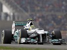 PREMI�ROV� POLE POSTIION. Nico Rosberg si jede pro kvalifika�n� triumf p�i