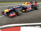 V ZAT��CE. Sebastian Vettel z t�mu Red Bull p�i tr�ninku na Velkou cenu ��ny. 
