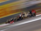 V ZAJET� RYCHLOSTI. Kimi R�ikk�nen z t�mu Lotus p�i tr�ninku na Velkou cenu