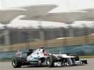 OKRUH MU SV�D��. Michael Schumacher z t�mu Mercedes p�i tr�ninku na Velkou cenu