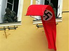 Rekonstrukce boj� o chebskou radnici p�i oslav�ch 60. v�ro�� osvobozen� Chebu. 
