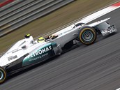 ZA TRIUMFEM. N�meck� pilot Nico Rosberg ovl�dl Velkou cenu ��ny F1.
