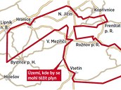 Mapa �zem�, kde by se  v budoucnu mohl t�it plyn.