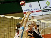 Momentka z volejbalového utkání Prost�jov - Olomouc.