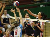 Momentka z volejbalového utkání Prost�jov - Olomouc.