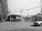 Vjezd do vozovny v roce 1990