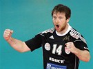Volejbalista �esk�ch Bud�jovic Petr Zapletal se raduje. 