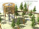 Lipno nad Vltavou. stezka v korun�ch strom� �eskou stezku korunami strom�...
