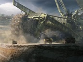 Důlní zařízení na planetě Pandora, jak si jej představoval ve filmu Avatar režisér James Cameron.