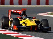 Davide Valsecchi s vozem týmu DAMS v předsezonních testech GP2 v Barceloně.