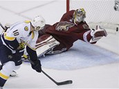 JEDEN NESTA�IL. Martin Erat z Nashvillu (vlevo) st��l� g�l do s�t� Phoenixu za