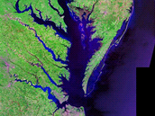 Najděte kráter. Chesapeake ani z vesmíru nevypadá na první pohled jako místo