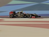 P�EKVAPEN�. Romain Grosjean ze st�je Lotus si jede v Bahrajnu pro t�et� m�sto.