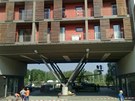Část nosné konstrukce evakuovaného domu v pražských Holešovicích. Část nosné konstrukce evakuovaného domu v pražských Holešovicích.