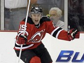 Petr S�kora z New Jersey se raduje z g�lu v duelu s Philadelphi�.