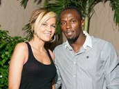 Usain Bolt randí s Lubicou Ku�erovou známou jako návrhá�ka Lubica Slovak.