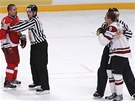 JAKO V RINGU. �esk� kapit�n Tom� Plekanec se v z�pase s Loty�skem dokonce